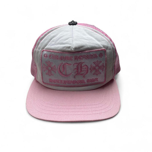 Chrome Hearts CH Hollywood Trucker Hat Pink