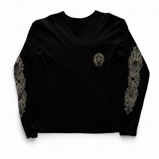Chrome Hearts Las Vegas Exclusive Floral Horseshoe Long Sleeve T-Shirt