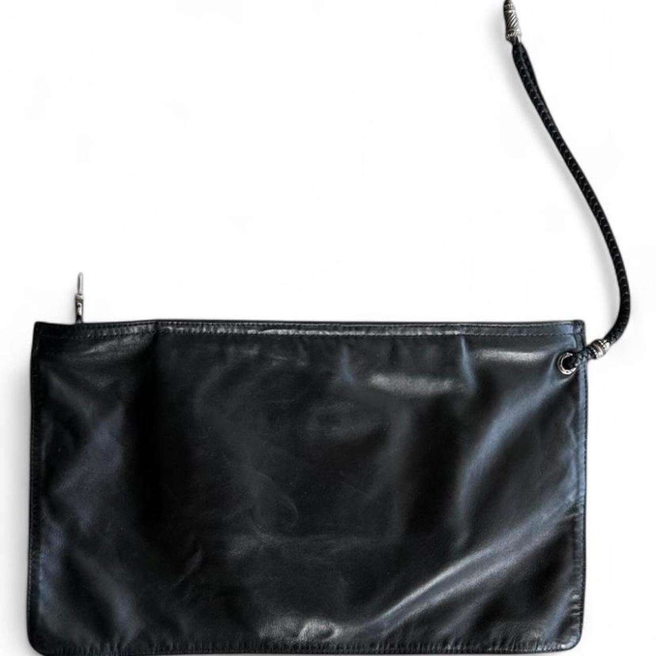 Chrome Hearts Black Fleur Leather Pouch