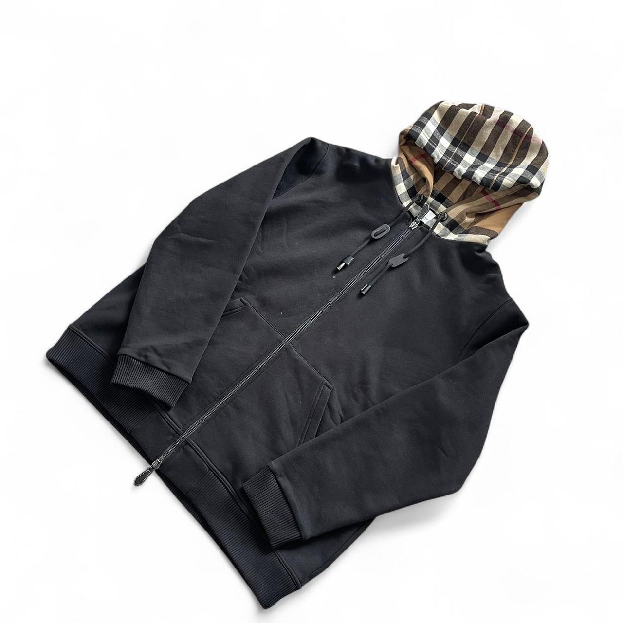 Burberry Check Pattern Zip Up Hoodie
