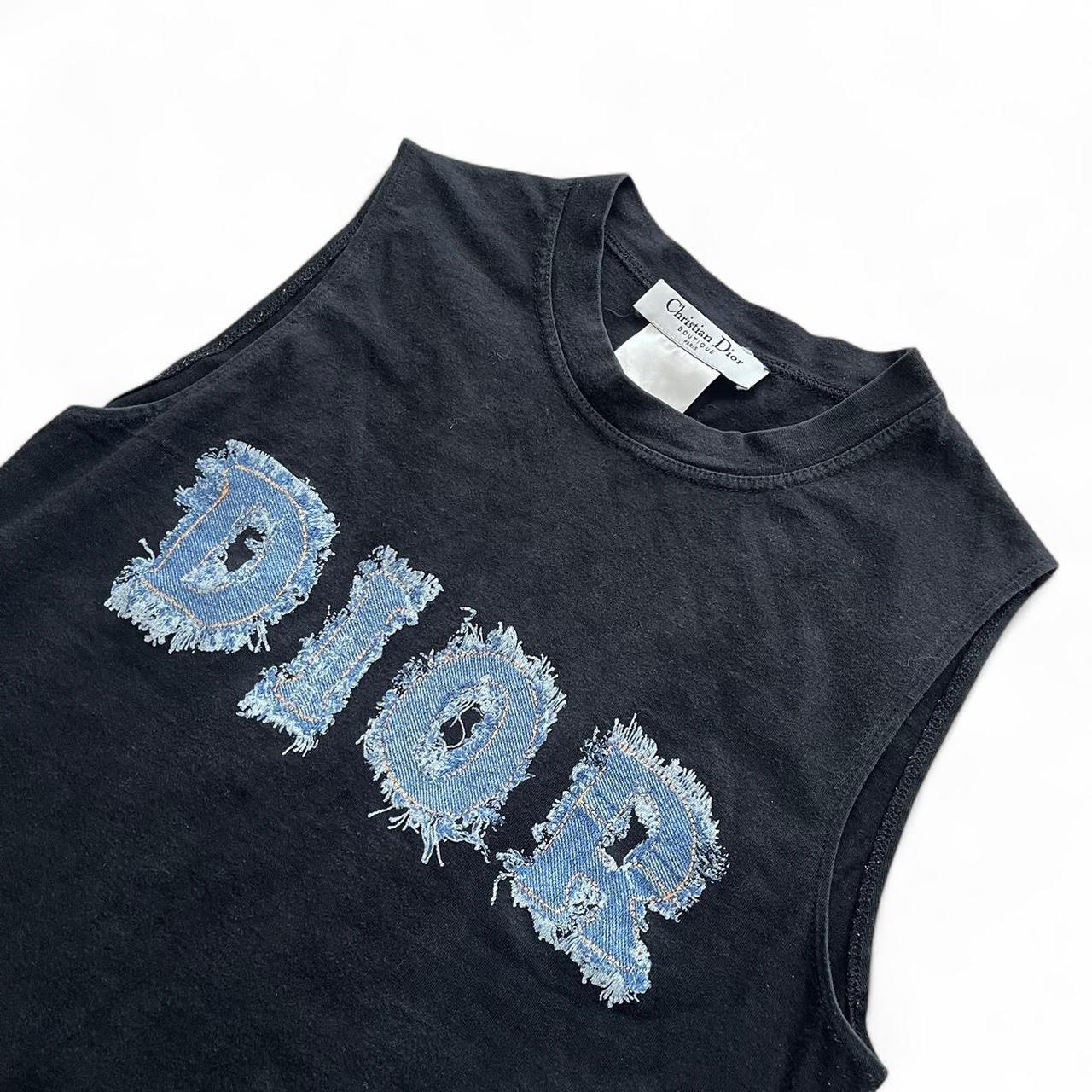Vintage Dior black tank top with Dior denim logo