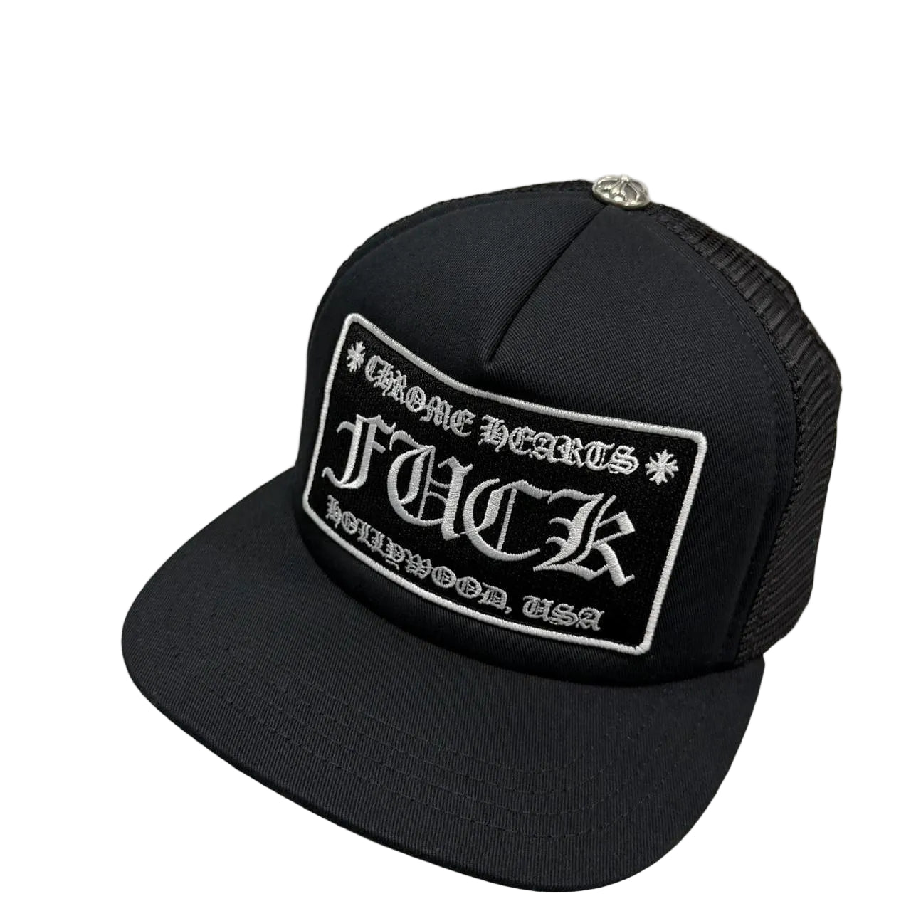 Chrome Hearts FUCK Logo Trucker Black