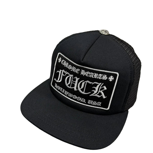 Chrome Hearts FUCK Logo Trucker Black