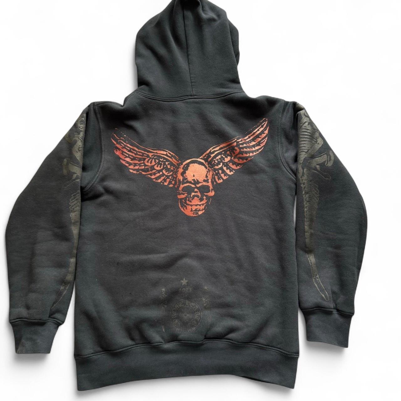 Chrome Hearts Vintage FOTI Red Skull Zip Up Hoodie 90s