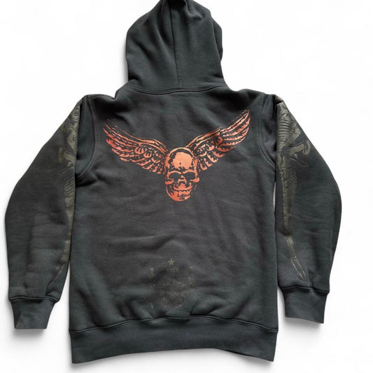 Chrome Hearts Vintage FOTI Red Skull Zip Up Hoodie 90s