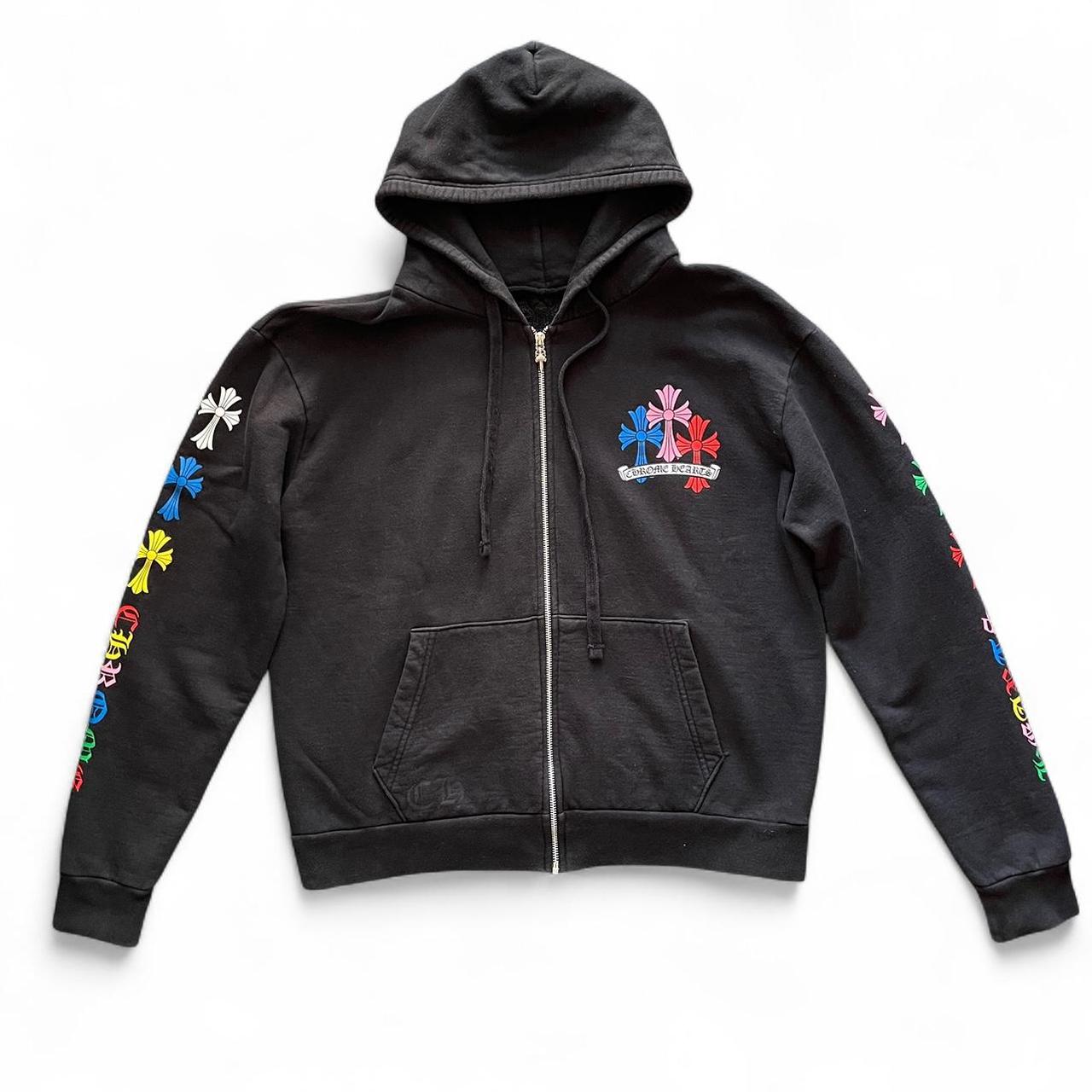 Chrome Hearts Multicolour Cemetery Scroll Logo Zip Up Hoodie