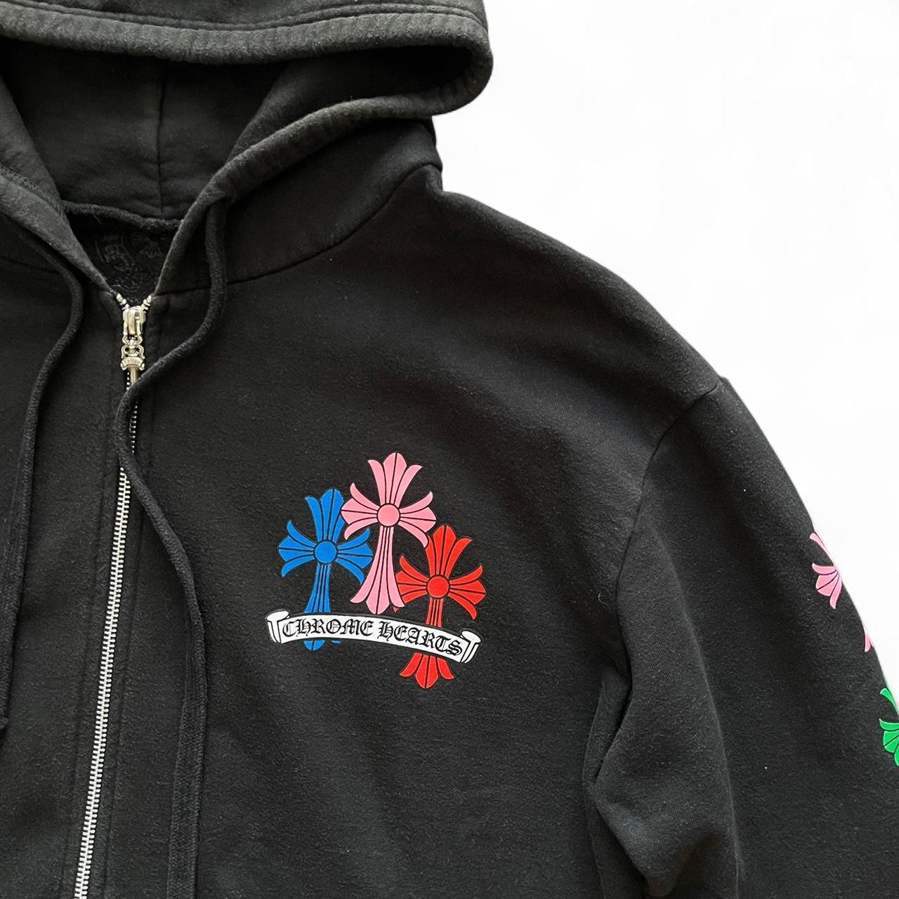 Chrome Hearts Multicolour Cemetery Scroll Logo Zip Up Hoodie