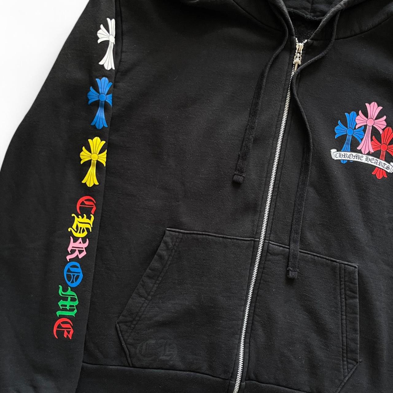 Chrome Hearts Multicolour Cemetery Scroll Logo Zip Up Hoodie