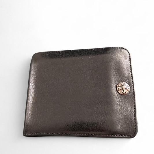 Chrome Hearts 1SNAP 1 Snap Cross Ball Button Leather Wallet Black