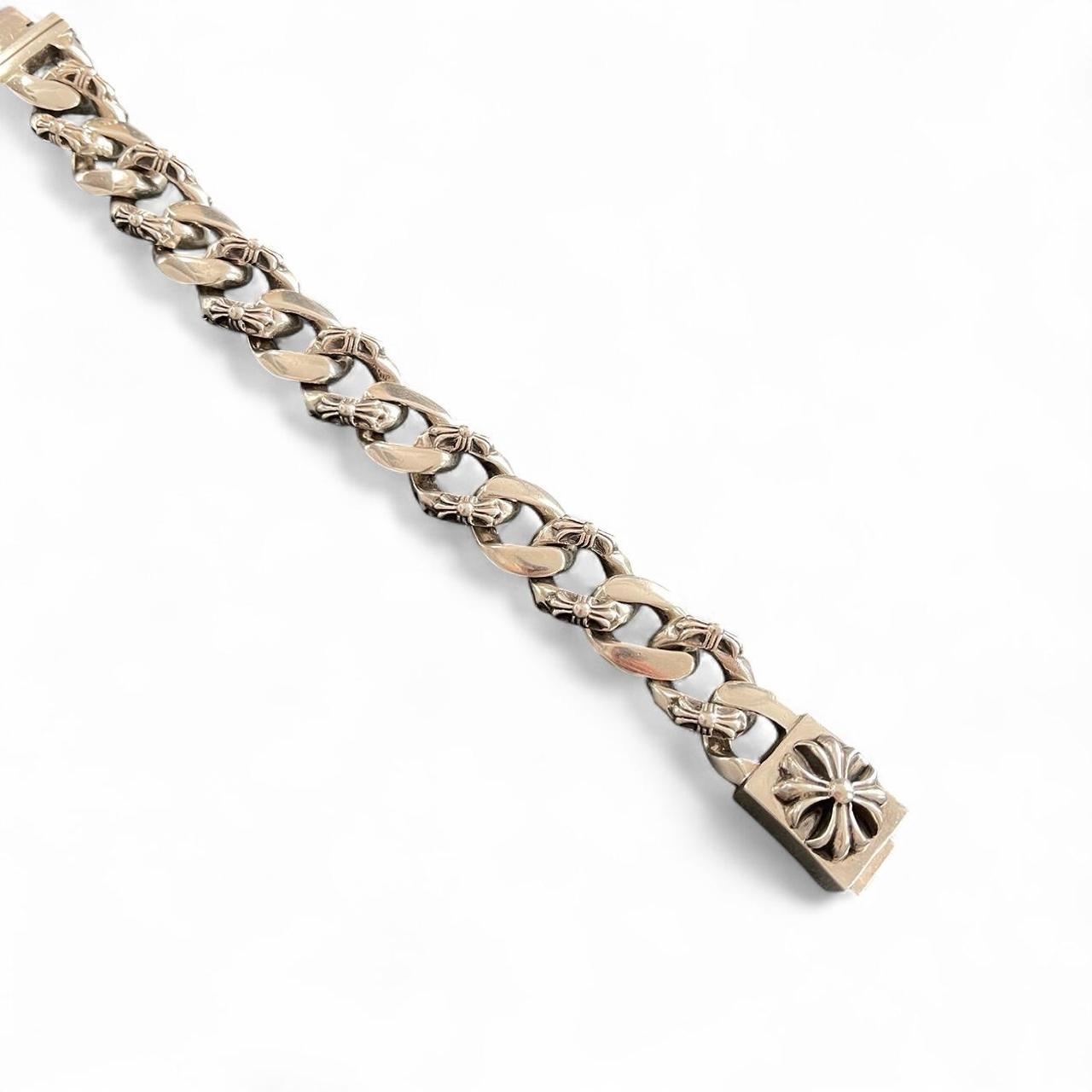Chrome Hearts large “Fancy Link” Plus Cross Box ID Bracelet
