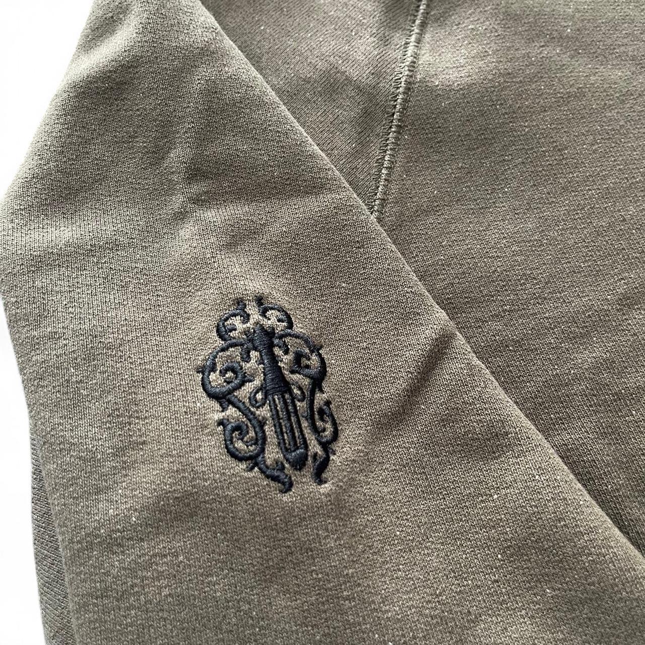 Chrome Hears French Terry ‘Y Not’ Dagger Embroidered Crewneck Khaki Sweater