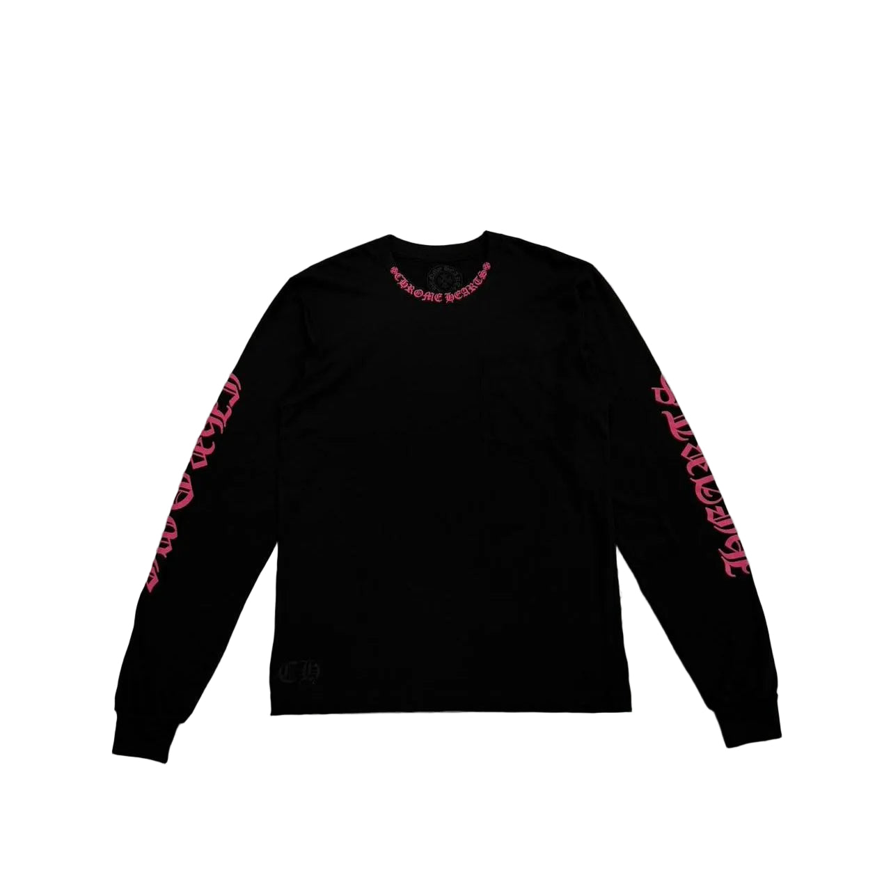 Chrome Hearts Black Pink Long Sleeve Pocket Crew