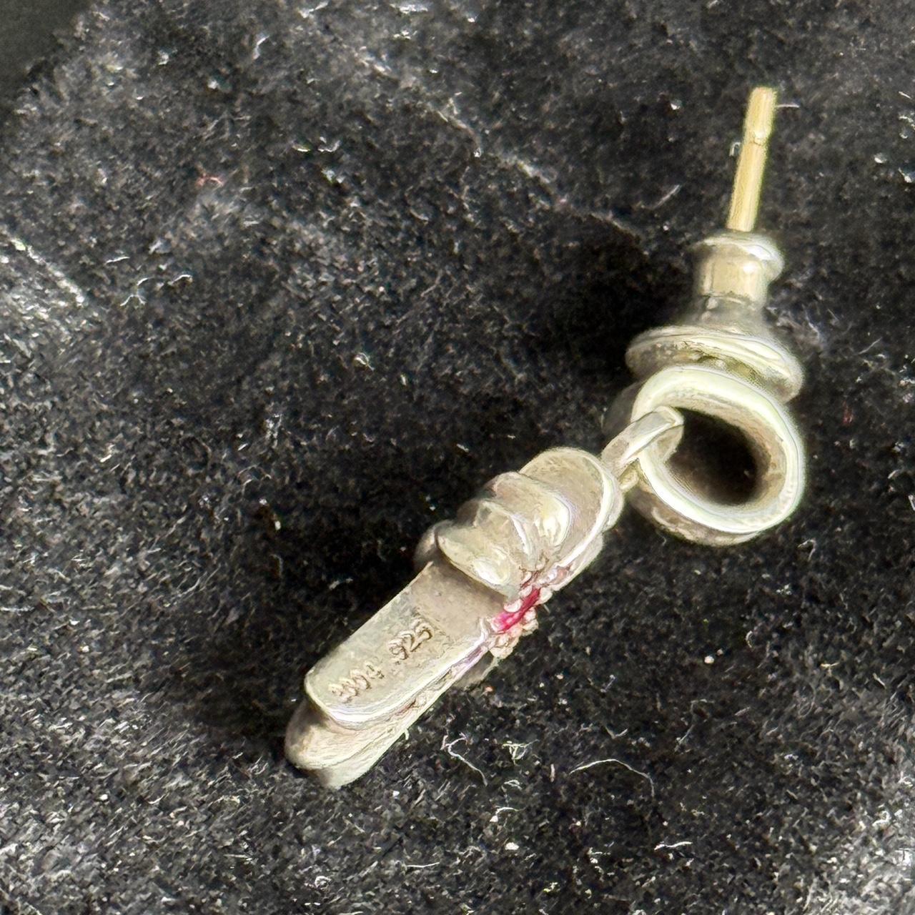 Chrome Hearts Pave Factory Ruby Set Babyfat Earring Drop