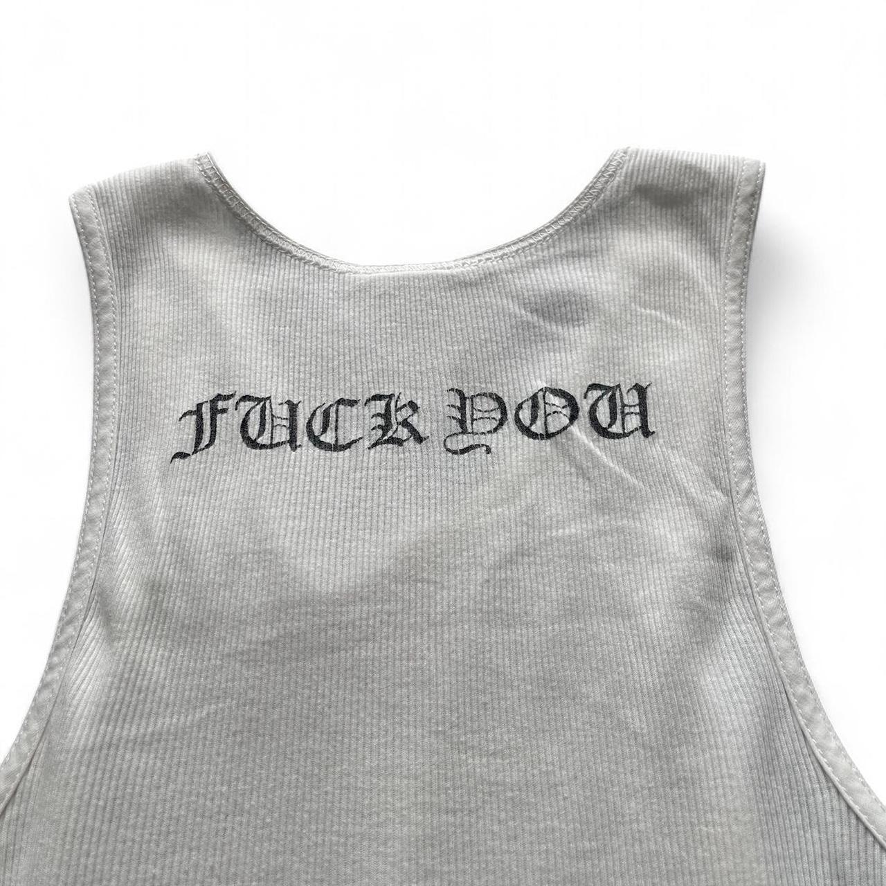 Chrome Hearts Vintage Dagger Ribbed Horseshoe White Tank Top