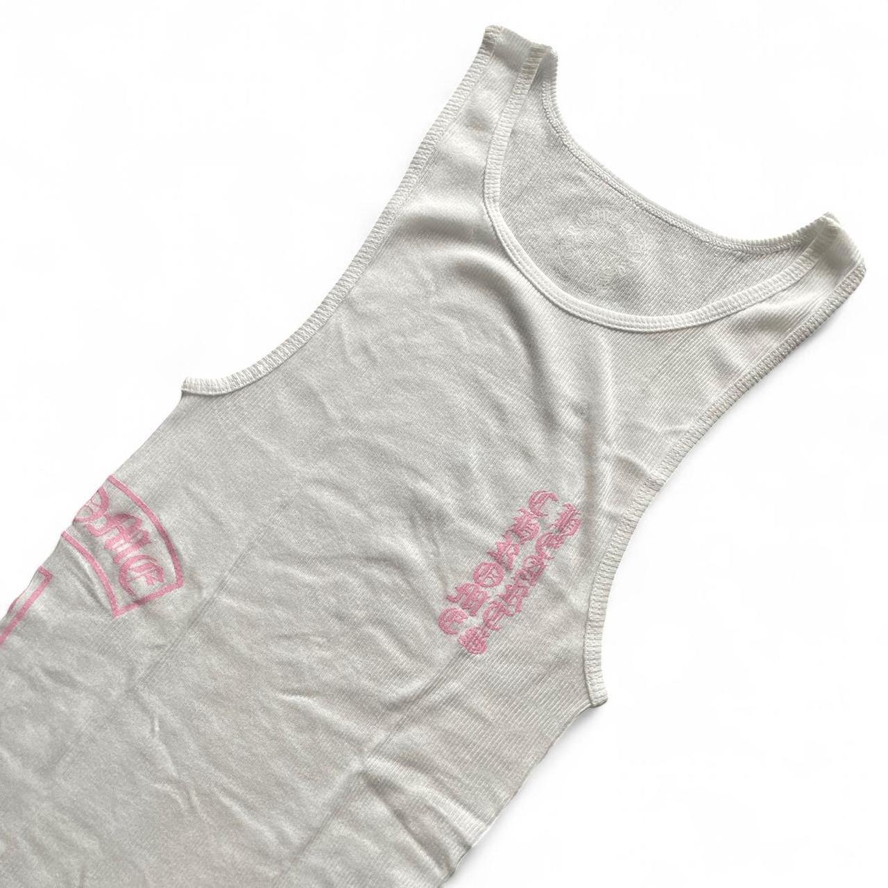 Chrome Hearts White/Pink Rib Tank - Vest