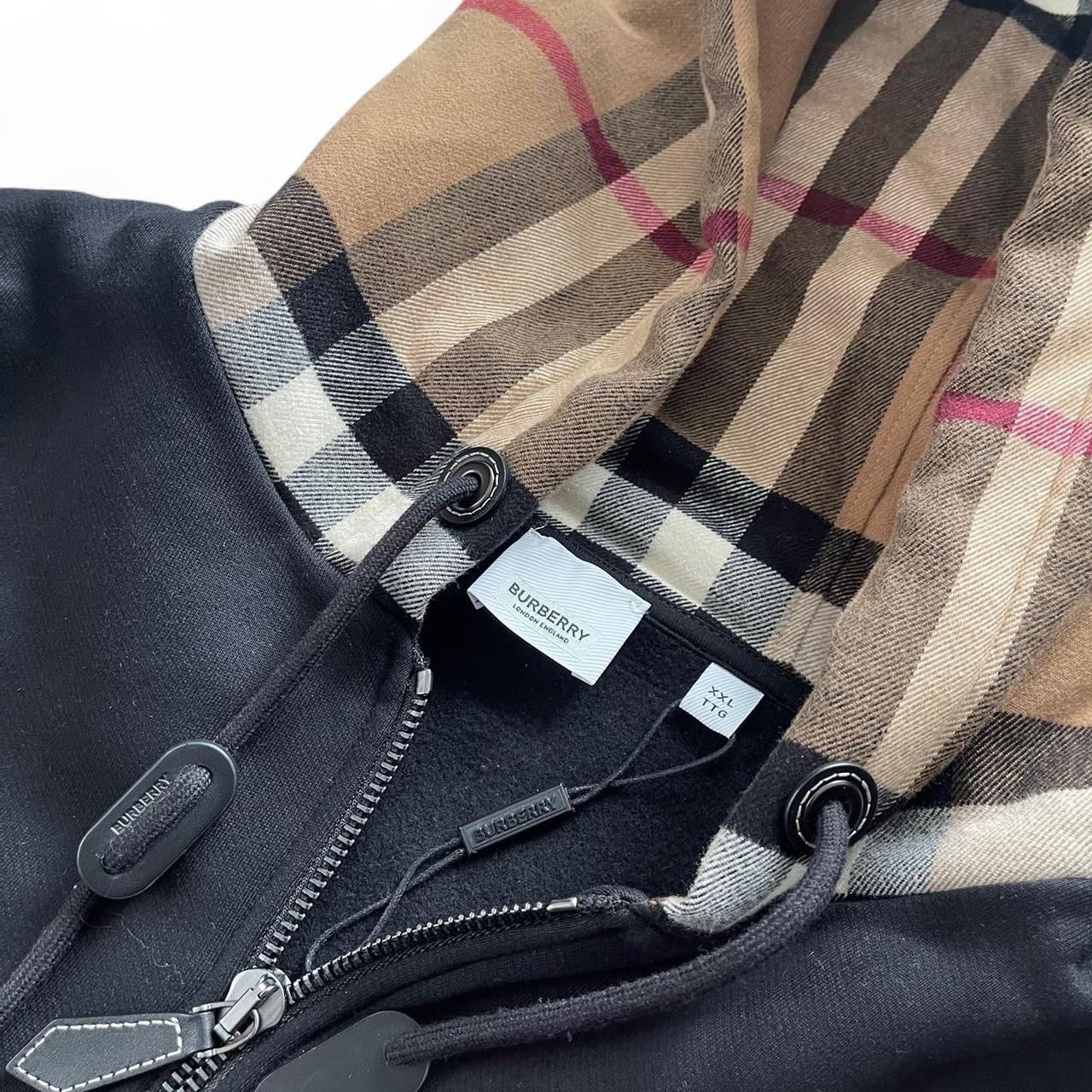 Burberry Check Pattern Zip Up Hoodie