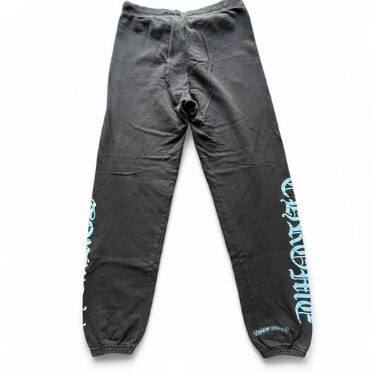 Chrome Hearts Black and Blue CH Scroll Logo Sweatpants
