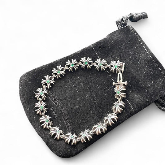 Chrome Hearts Tiny Plus Emerald Bracelet