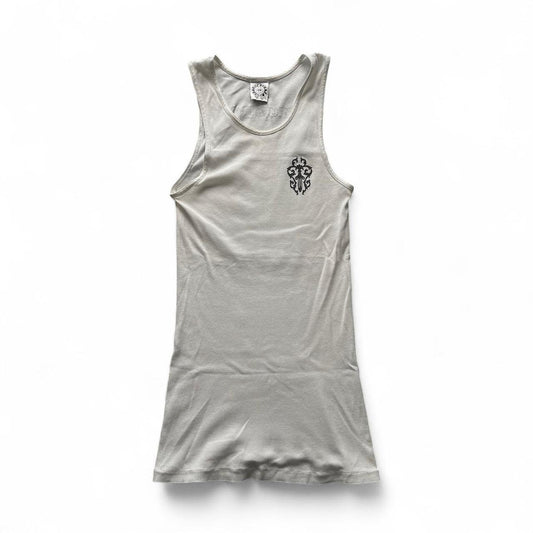Chrome Hearts Vintage Dagger Ribbed Horseshoe White Tank Top