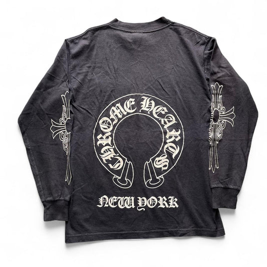 VINTAGE! CHROME HEARTS CROSS “NEW YORK” LONGSLEEVE TEE