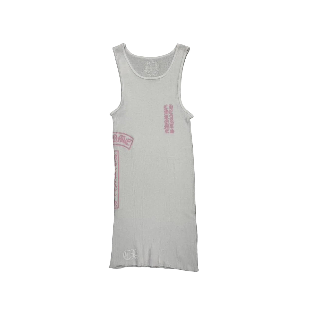 Chrome Hearts T Bar Logo Vest Tank Top White Pink