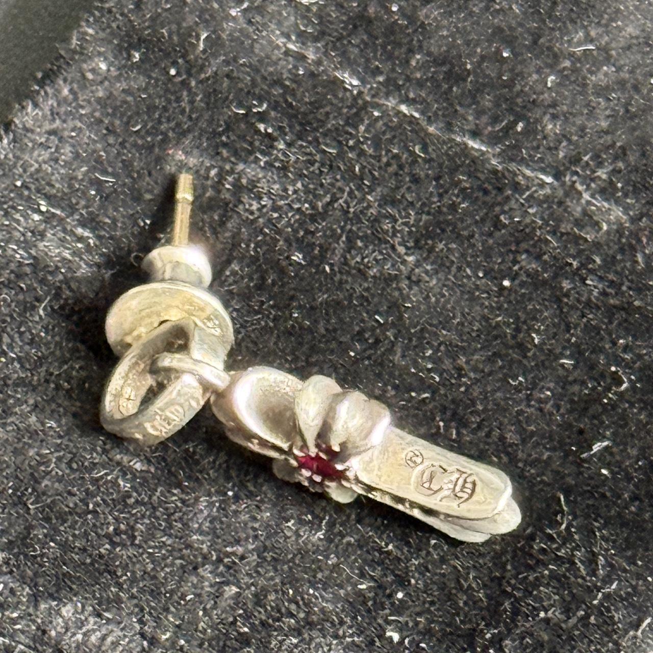 Chrome Hearts Pave Factory Ruby Set Babyfat Earring Drop