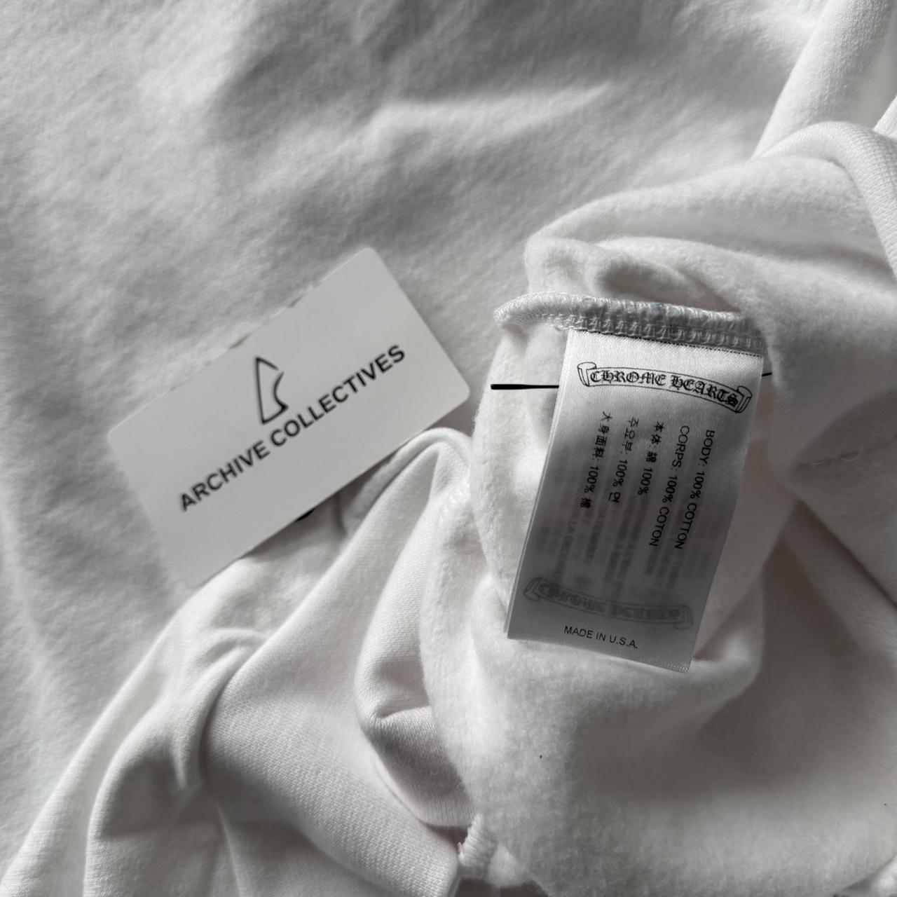 Chrome Hearts White Vertical Logo Zip Up Hoodie