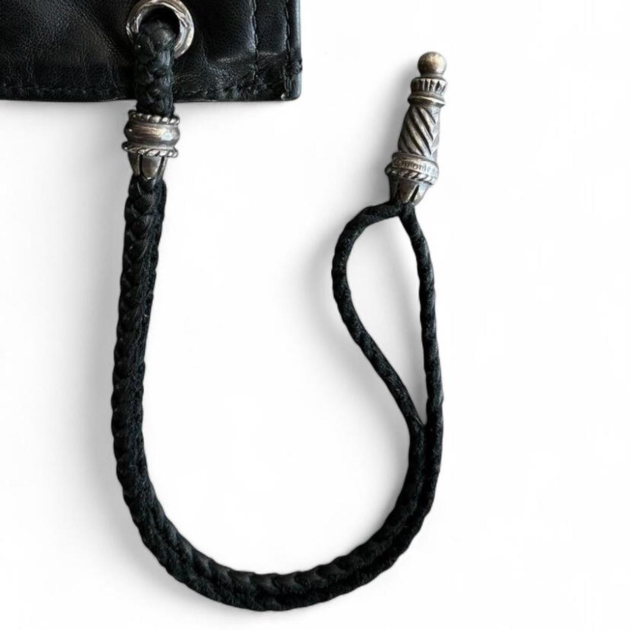 Chrome Hearts Black Fleur Leather Pouch