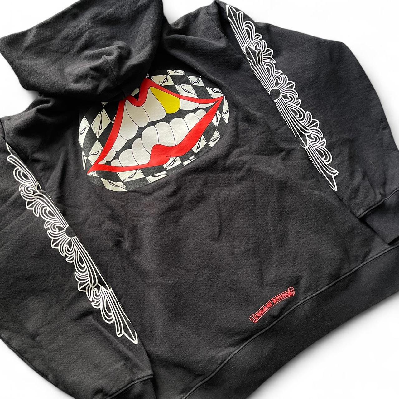 Chrome Hearts Matt Boy Flower Chomper Logo Hooded Sweatshirt Black Red