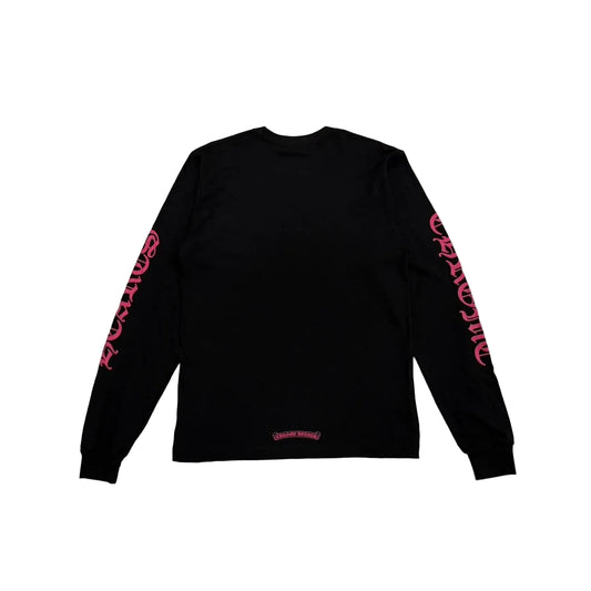 Chrome Hearts Black Pink Long Sleeve Pocket Crew