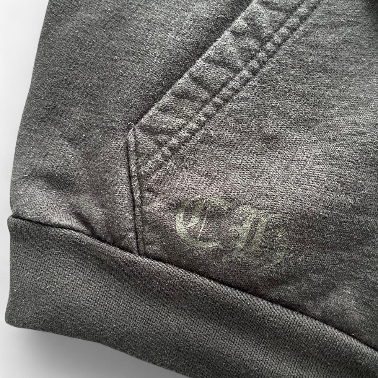 Chrome Hears Tbar Logo Floral Zip Up Hoodie Black