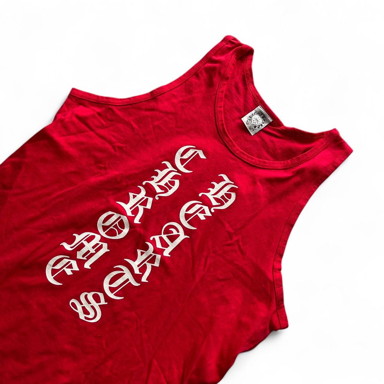 Chrome Hearts Vertical Script 90s Chrome Red Tank