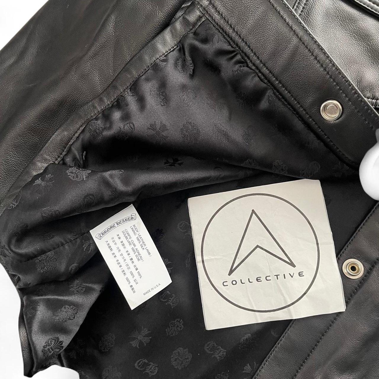 Chrome Hearts Black Leather Button Jacket