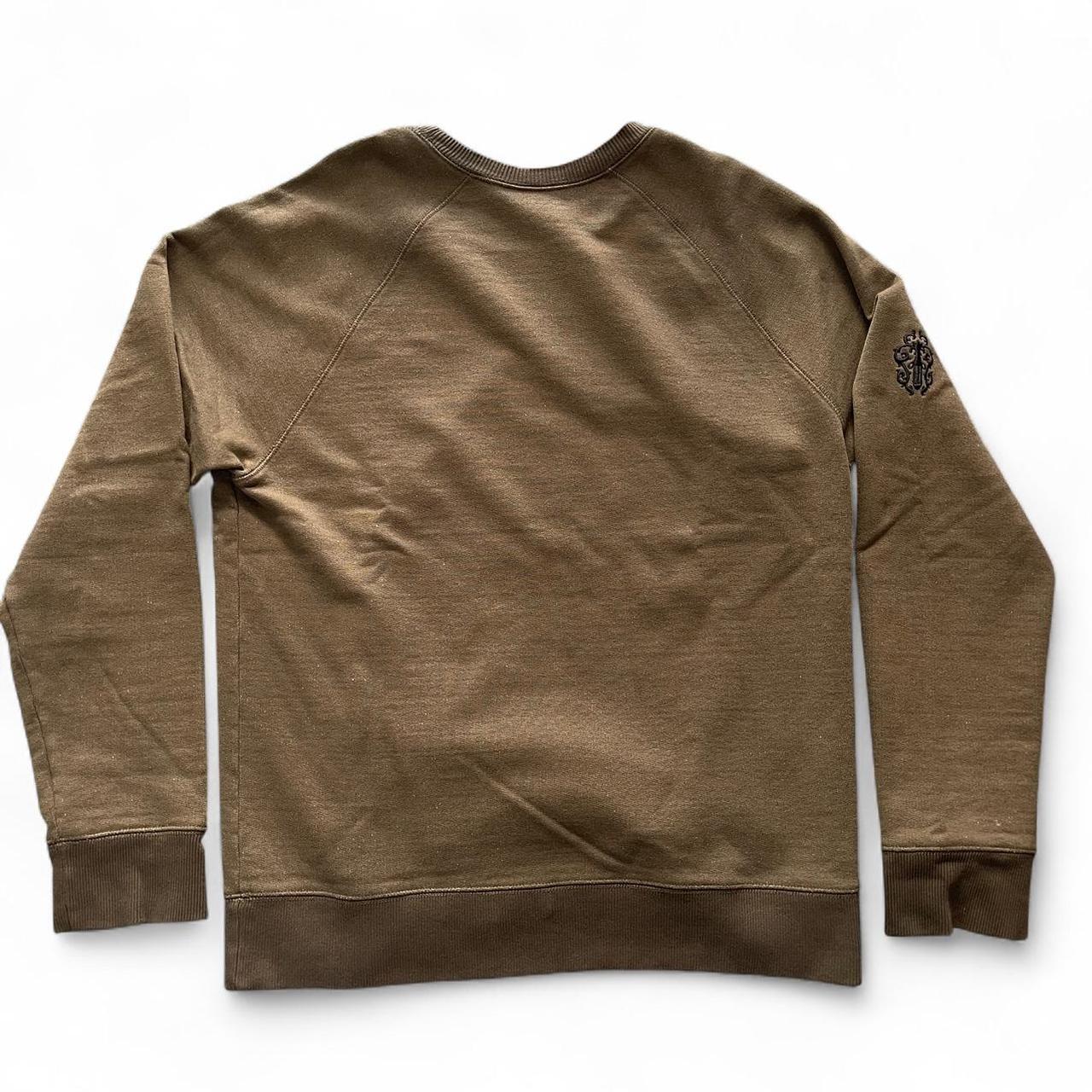 Chrome Hears French Terry ‘Y Not’ Dagger Embroidered Crewneck Khaki Sweater