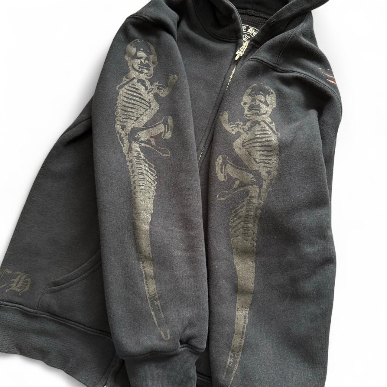 Chrome Hearts Vintage FOTI Red Skull Zip Up Hoodie 90s