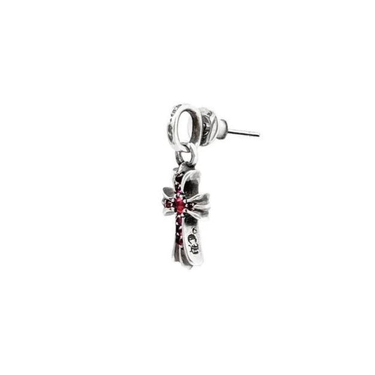 Chrome Hearts Pave Factory Ruby Set Babyfat Earring Drop