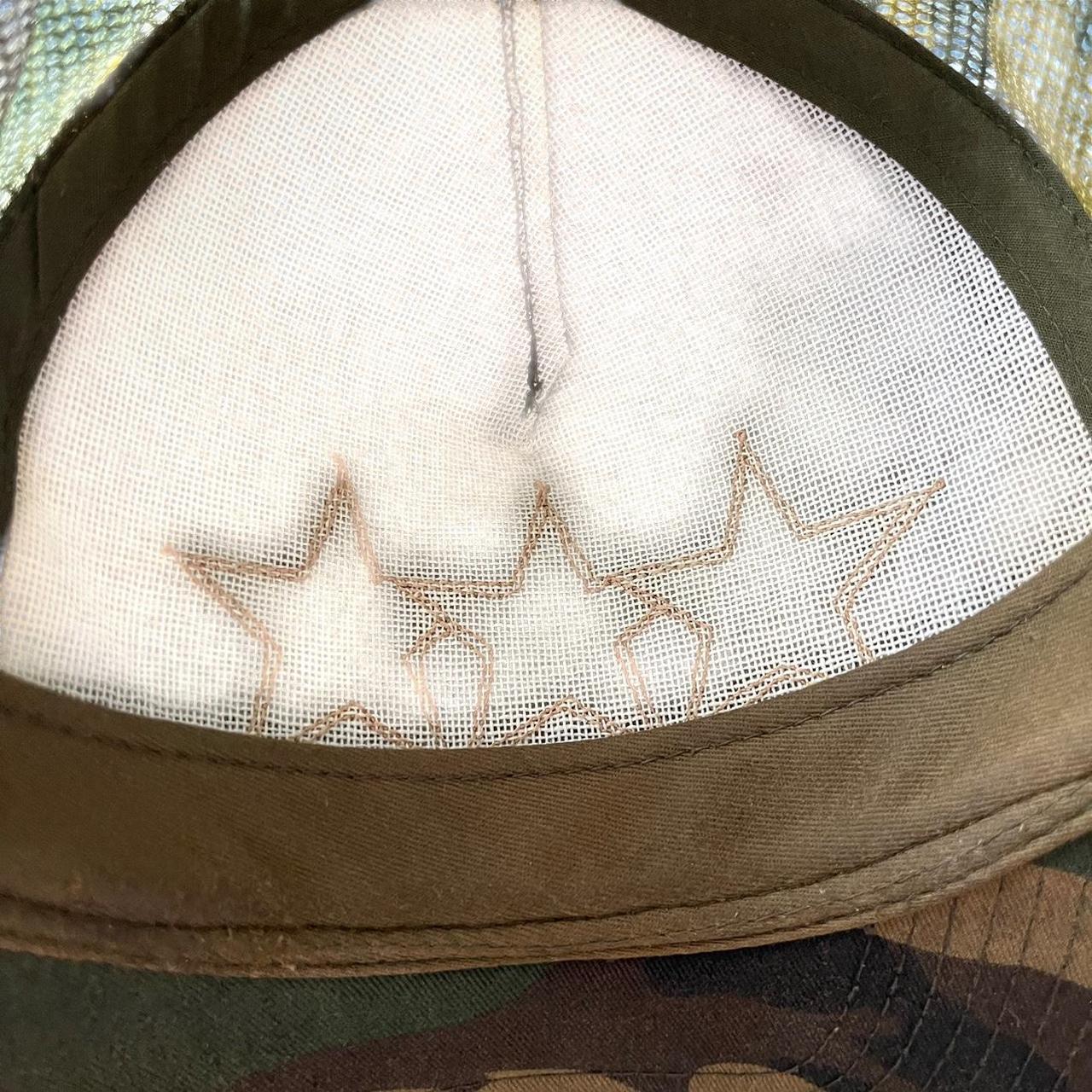 Chrome Hearts Triple Star Logo Leather Patch Camo Orange Trucker Cap