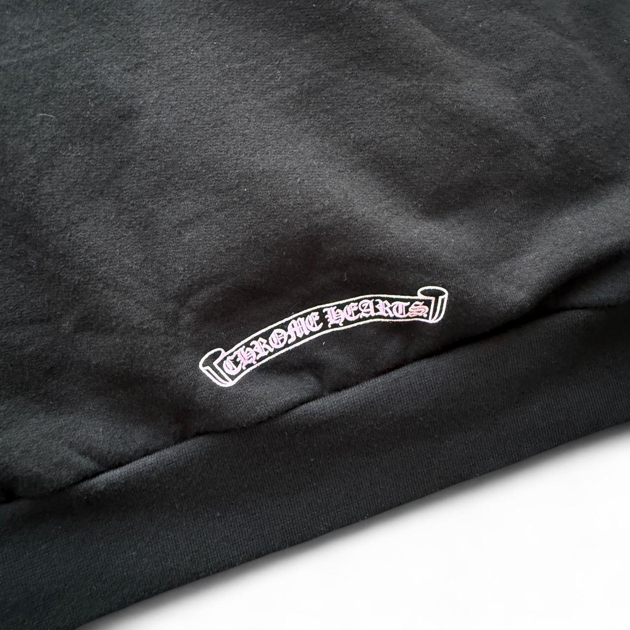 Chrome Hearts F&F Floral Hoodie Black Pink Glitter