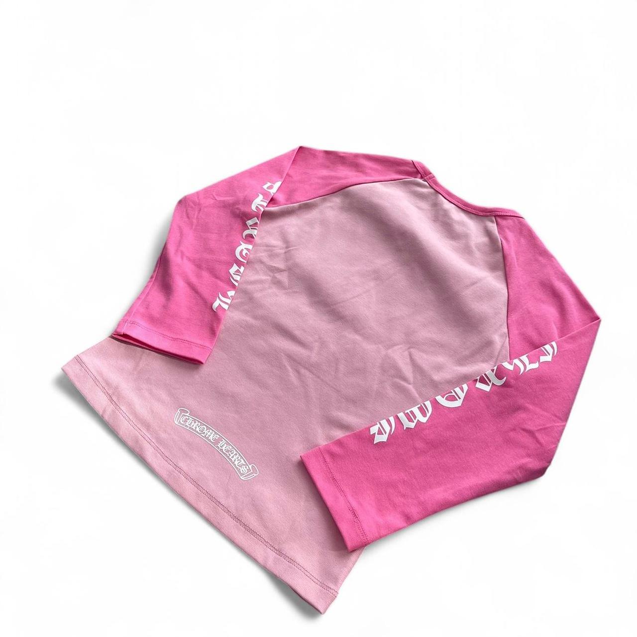Chrome Hearts Pink Crop Top Long Sleeve