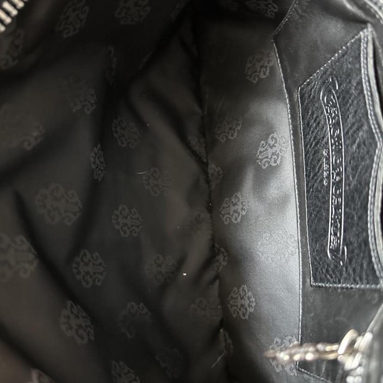 Chrome Hearts Black Fleur Leather Pouch