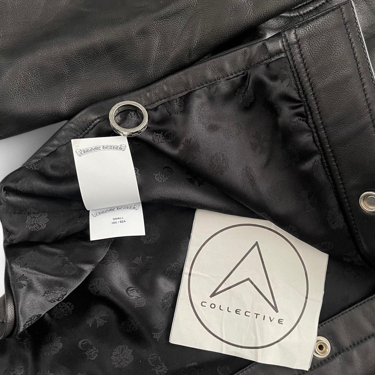 Chrome Hearts Black Leather Button Jacket