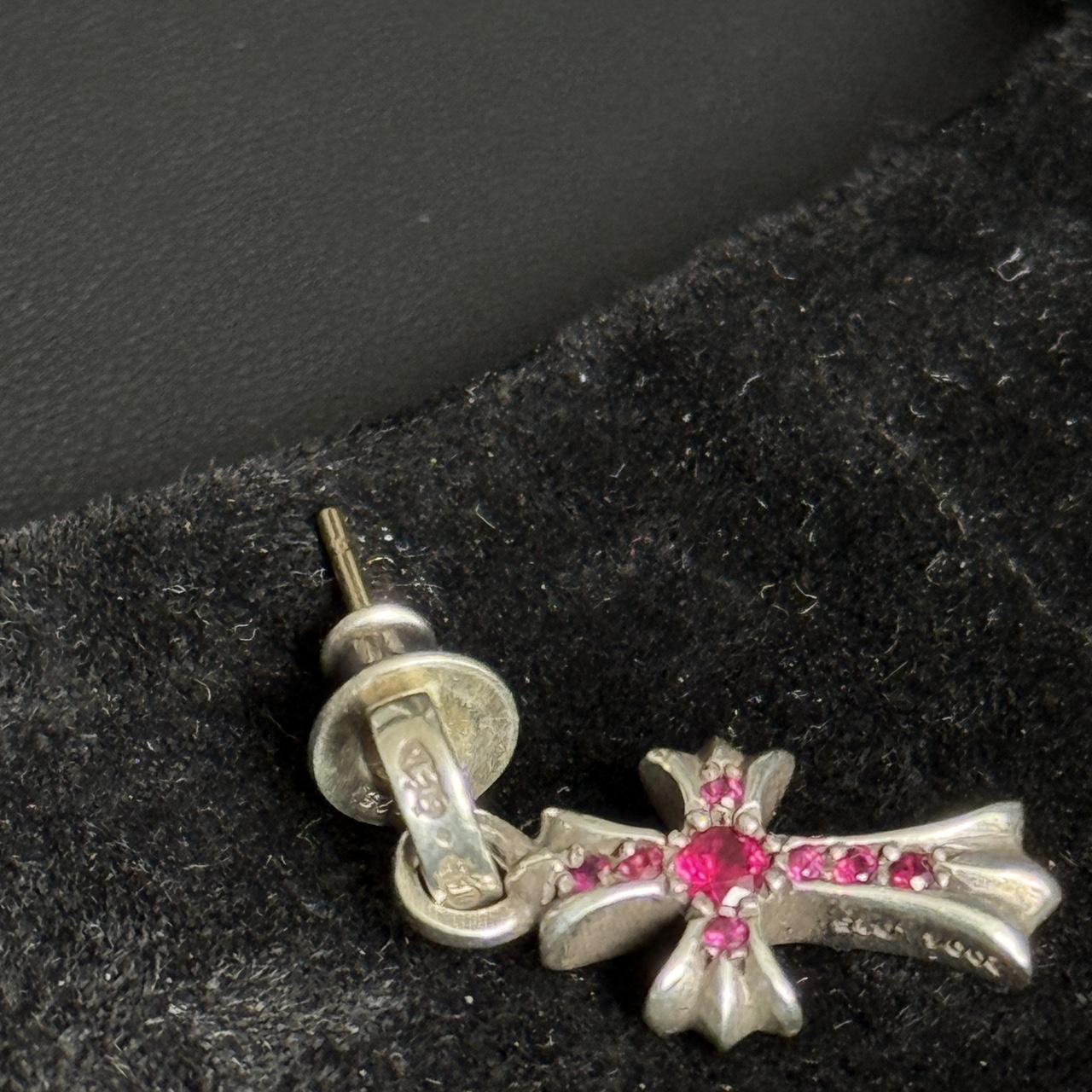 Chrome Hearts Pave Factory Ruby Set Babyfat Earring Drop