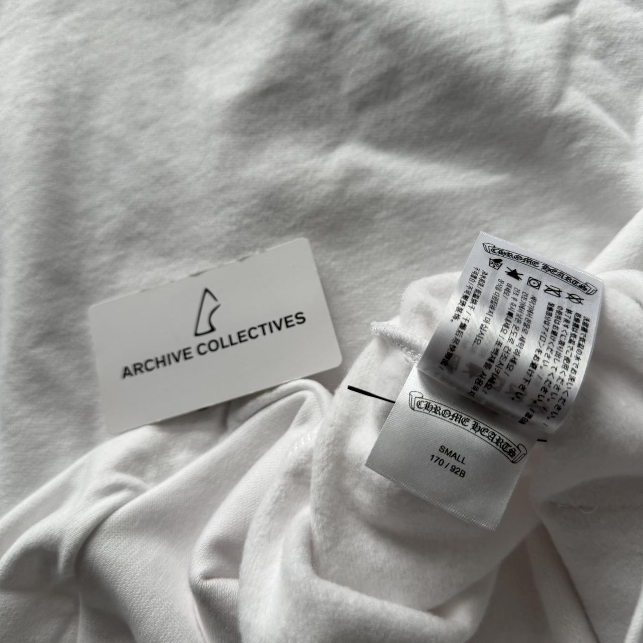 Chrome Hearts White Vertical Logo Zip Up Hoodie