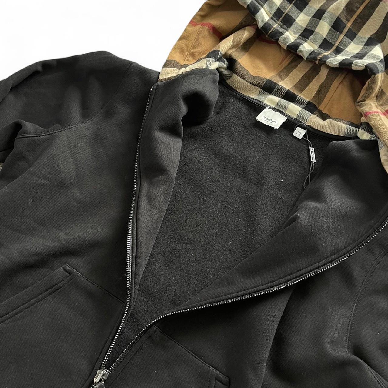 Burberry Check Pattern Zip Up Hoodie