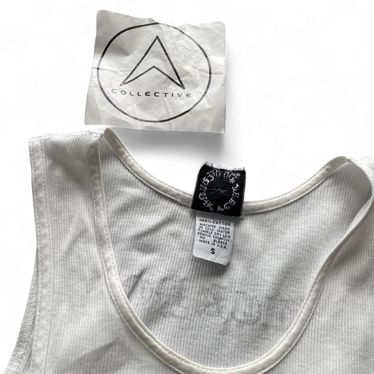 Chrome Hearts Vintage Dagger Ribbed Horseshoe White Tank Top
