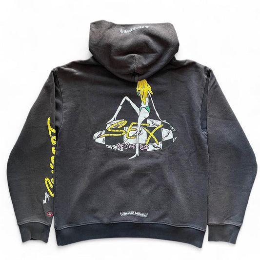 Chrome Hearts Matty Boy Sex Records Sun Faded Hoodie Black