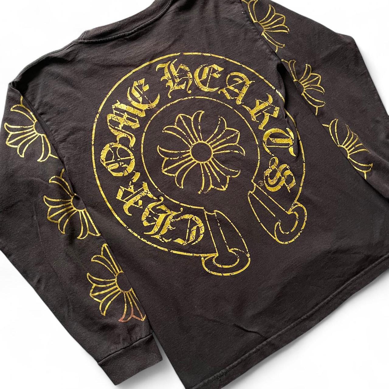 Chrome Hearts Vintage Gold Horseshoe Pocket Tee Black