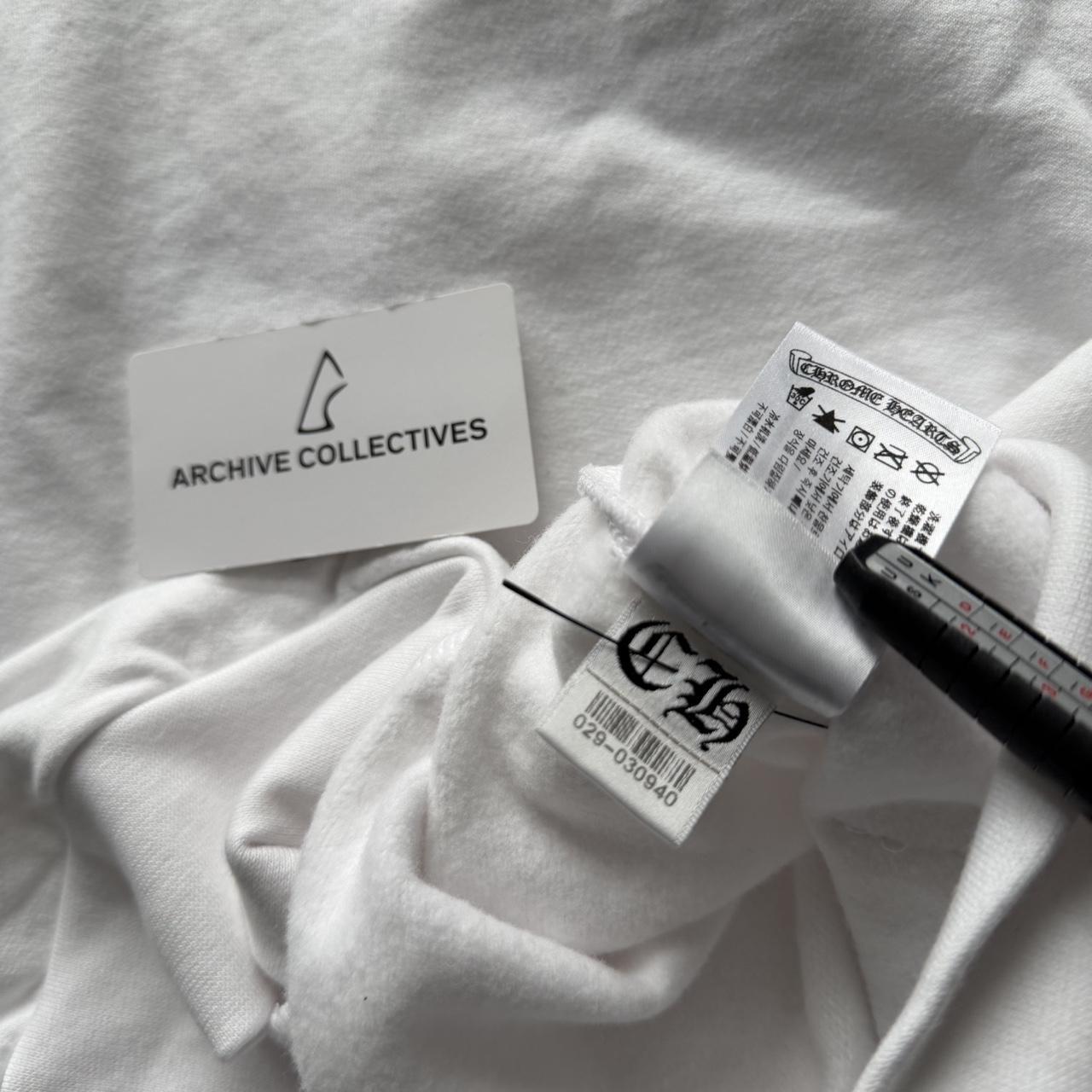 Chrome Hearts White Vertical Logo Zip Up Hoodie