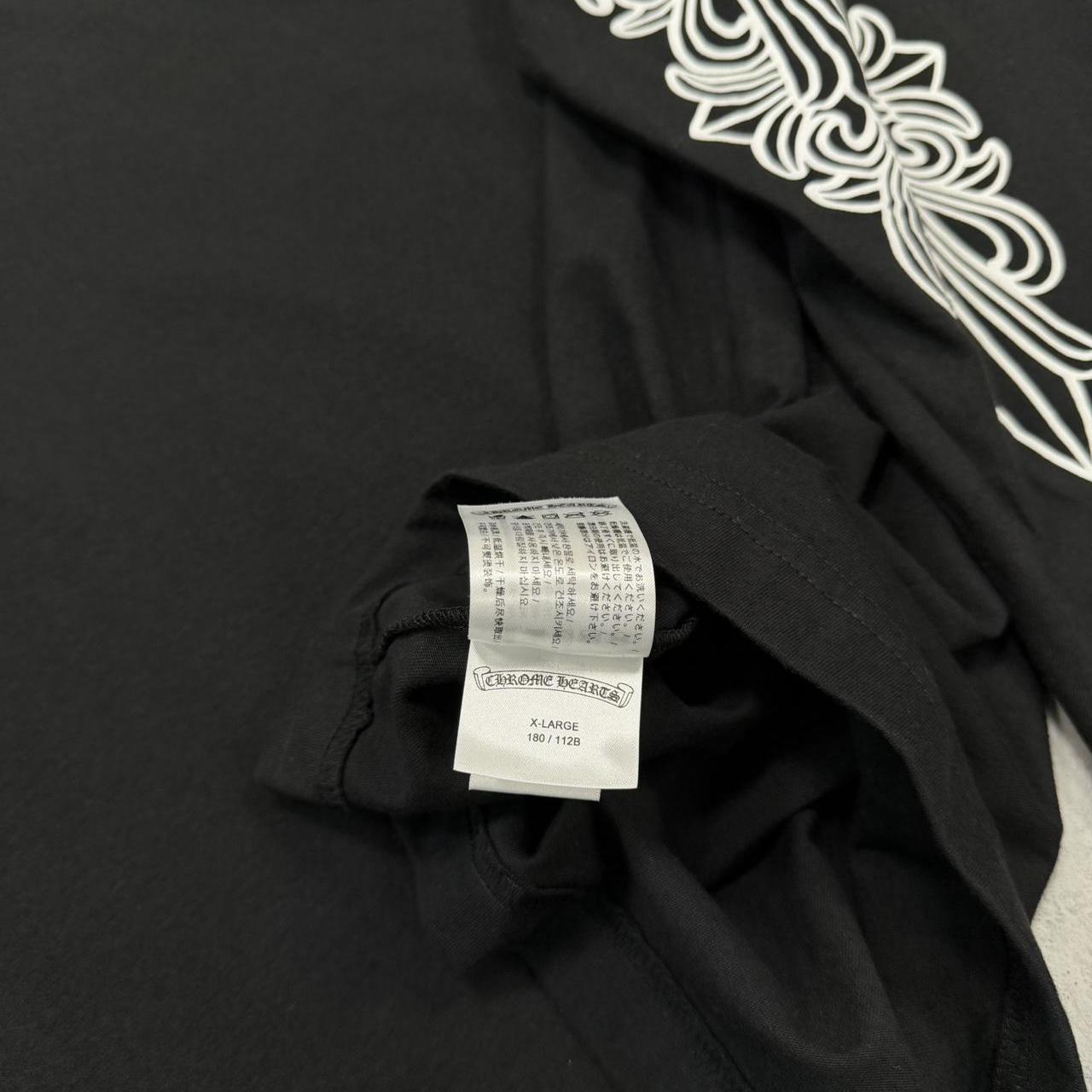 Chrome Hearts Paris Exclusive Floral Horseshoe Scroll Logo Long Sleeve T-Shirt