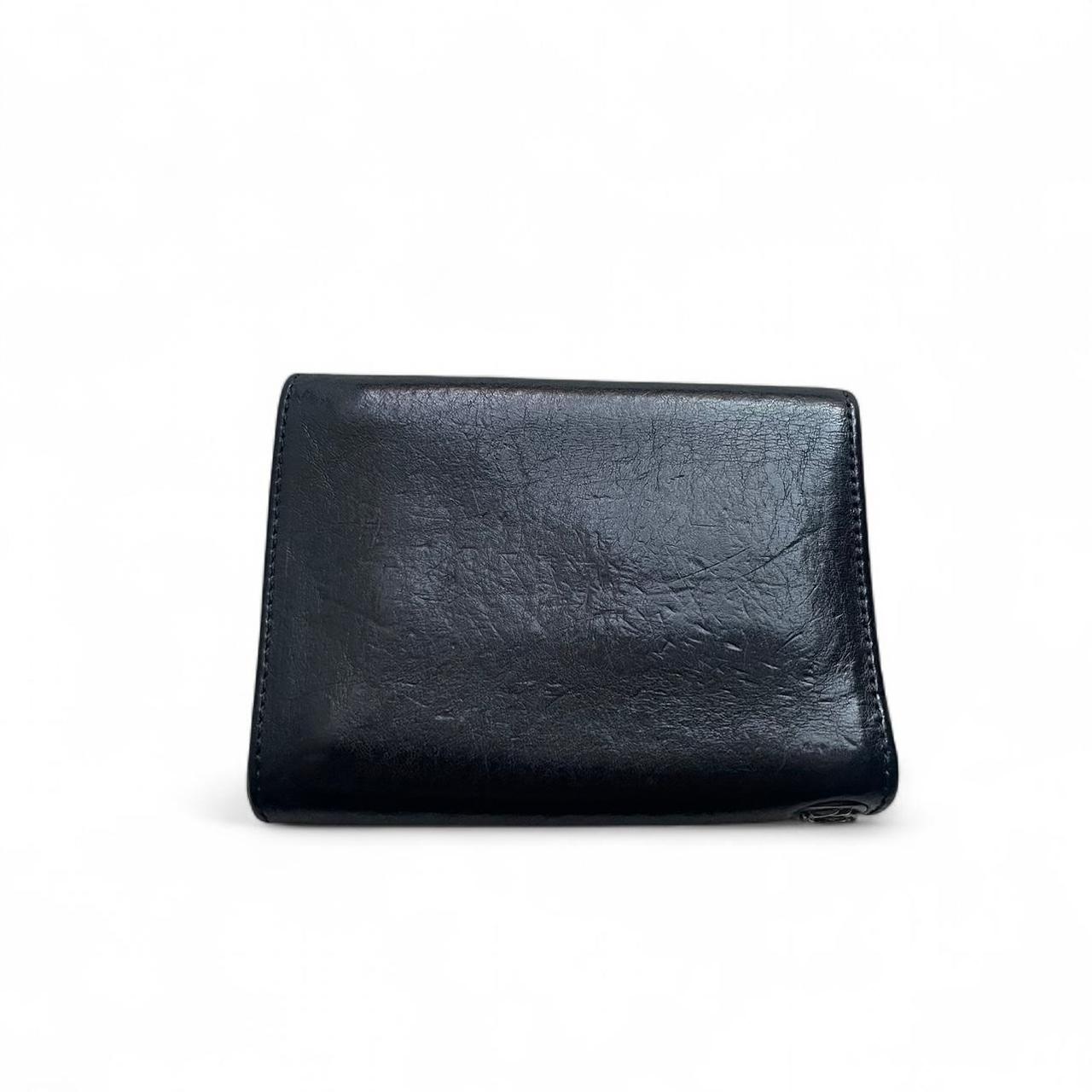 Chrome Hearts 3-FOLD Star Button Tri-Fold Leather Wallet Black